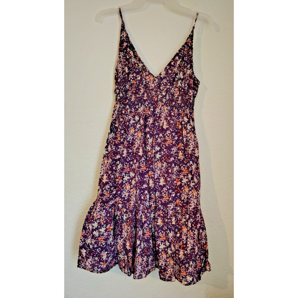 Old Navy Dark Purple Floral Sundress Size S - 100% Cotton